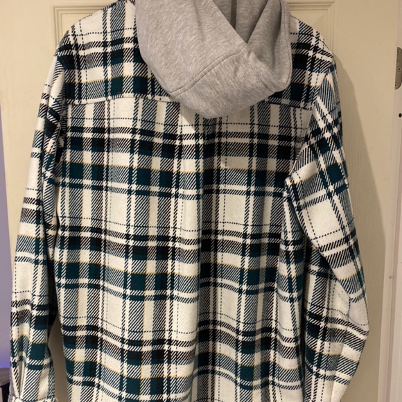 plaid jacket with hoodie - Picture 3 of 3